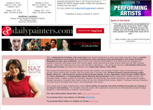 Performing Artists Magazine Featured Artist of the Month - October & November 2014
